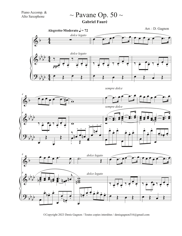 Pavane Op. 50 (arr. D. Gagnon)