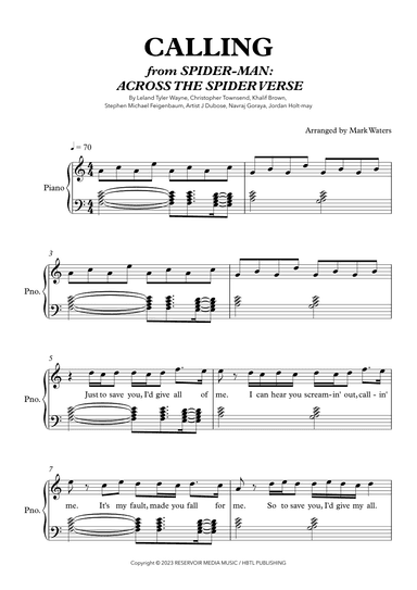 Calling (arr. Mark Waters)