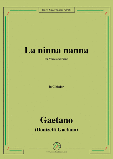 Donizetti-La ninna nanna,in C Major,for Voice and Piano (arr. MSM)