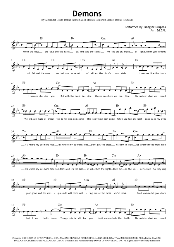 Demons (arr. Arr. Ed.CAL)