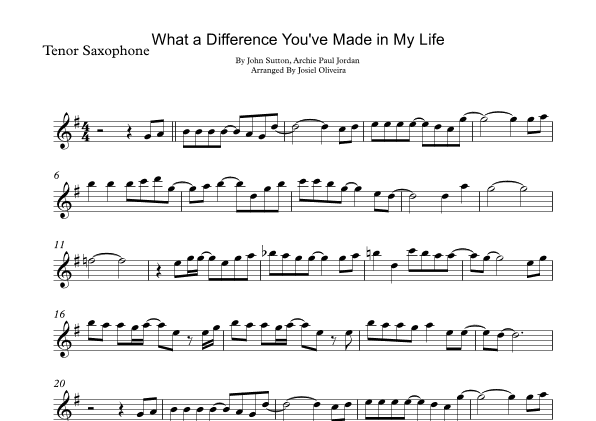 What A Difference You've Made In My Life (arr. Josiel Oliveira)