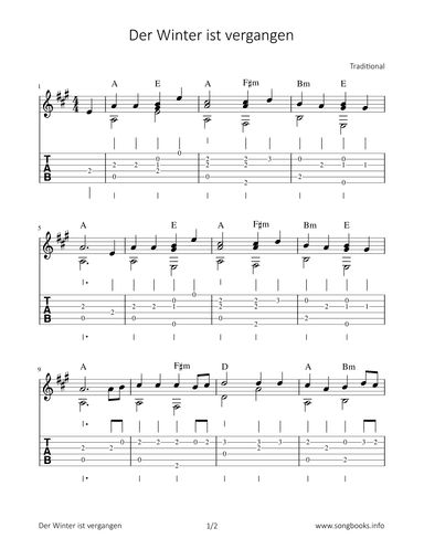 Der Winter ist vergangen (arr. Bettina Schipp)