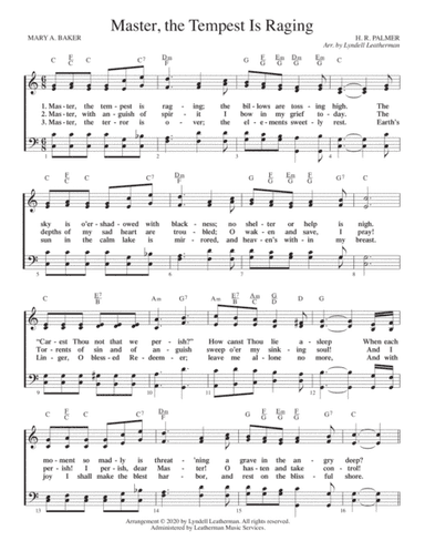 Master, the Tempest Is Raging (arr. Lyndell Leatherman)