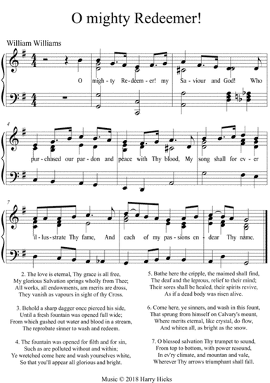 O mighty Redeemer! A new tune to a wonderful William Williams hymn.