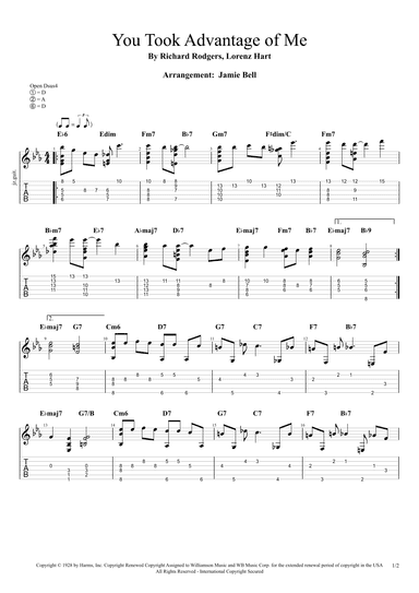 You Took Advantage Of Me (arr. Jamie Bell)
