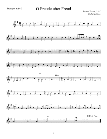 O Freude uber Feud-2nd trumpet-brass quintet (arr. J. Richard Dixon)