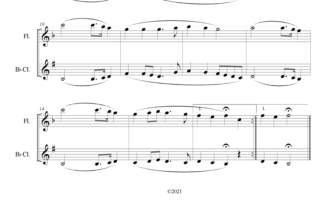 I Stand Amazed in the Presence (How Marvelous) for Flute and Clarinet Duet (arr. B. C. Dockery)