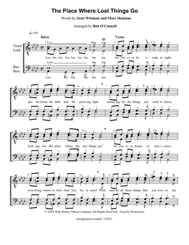 The Place Where Lost Things Go (arr. Bob O'Connell)