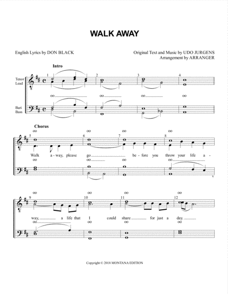 Walk Away (arr. Tom Gentry)