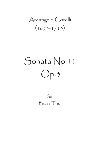 Sonata No.11 Op.3 (arr. Spence Bundy)