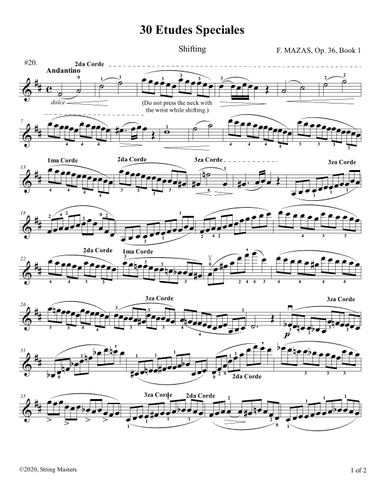 Mazas 75 Melodious & Progressive Studies Op 36, Book 1, No.20 (arr. String Masters)