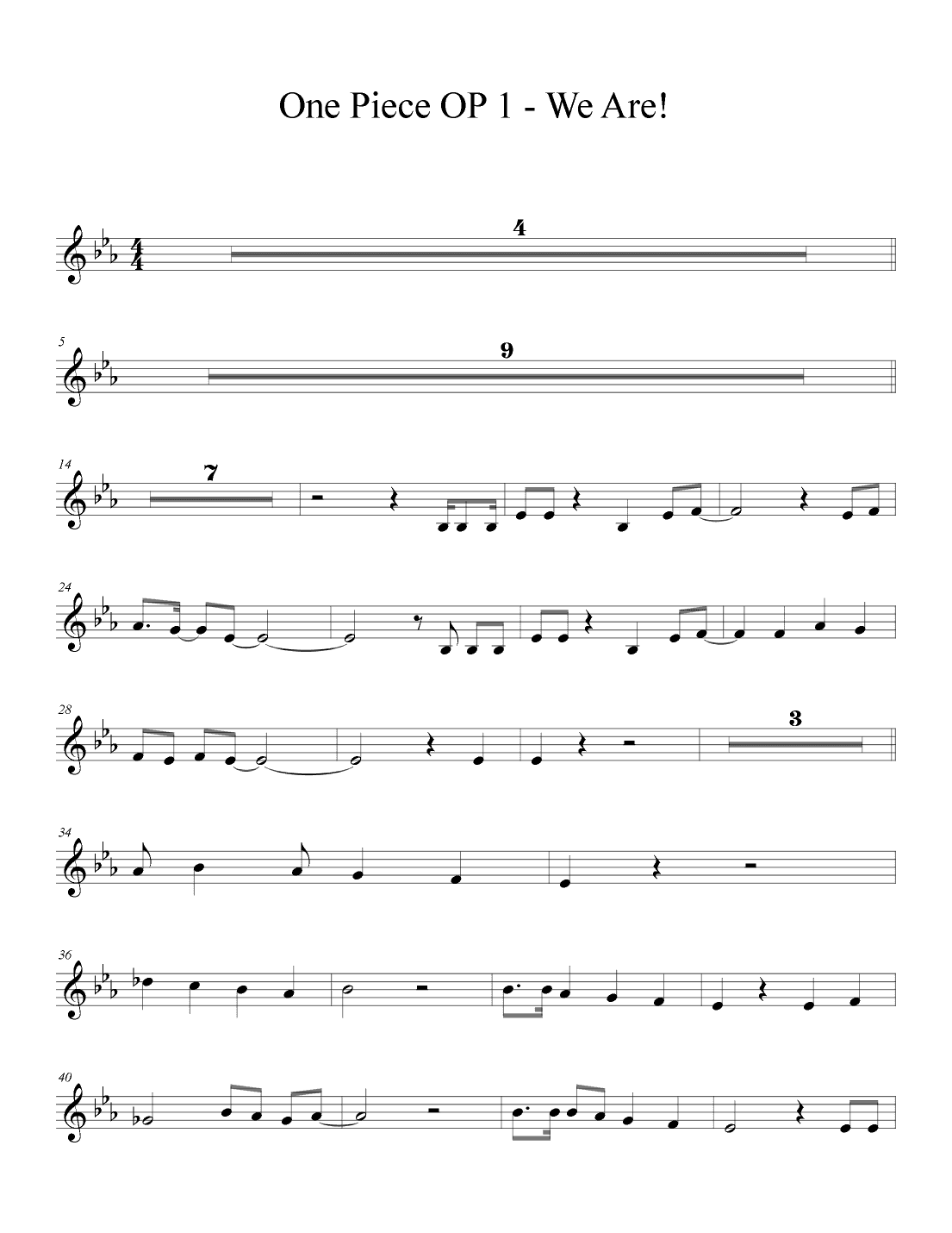One Piece OP 1 - We Are! Violin