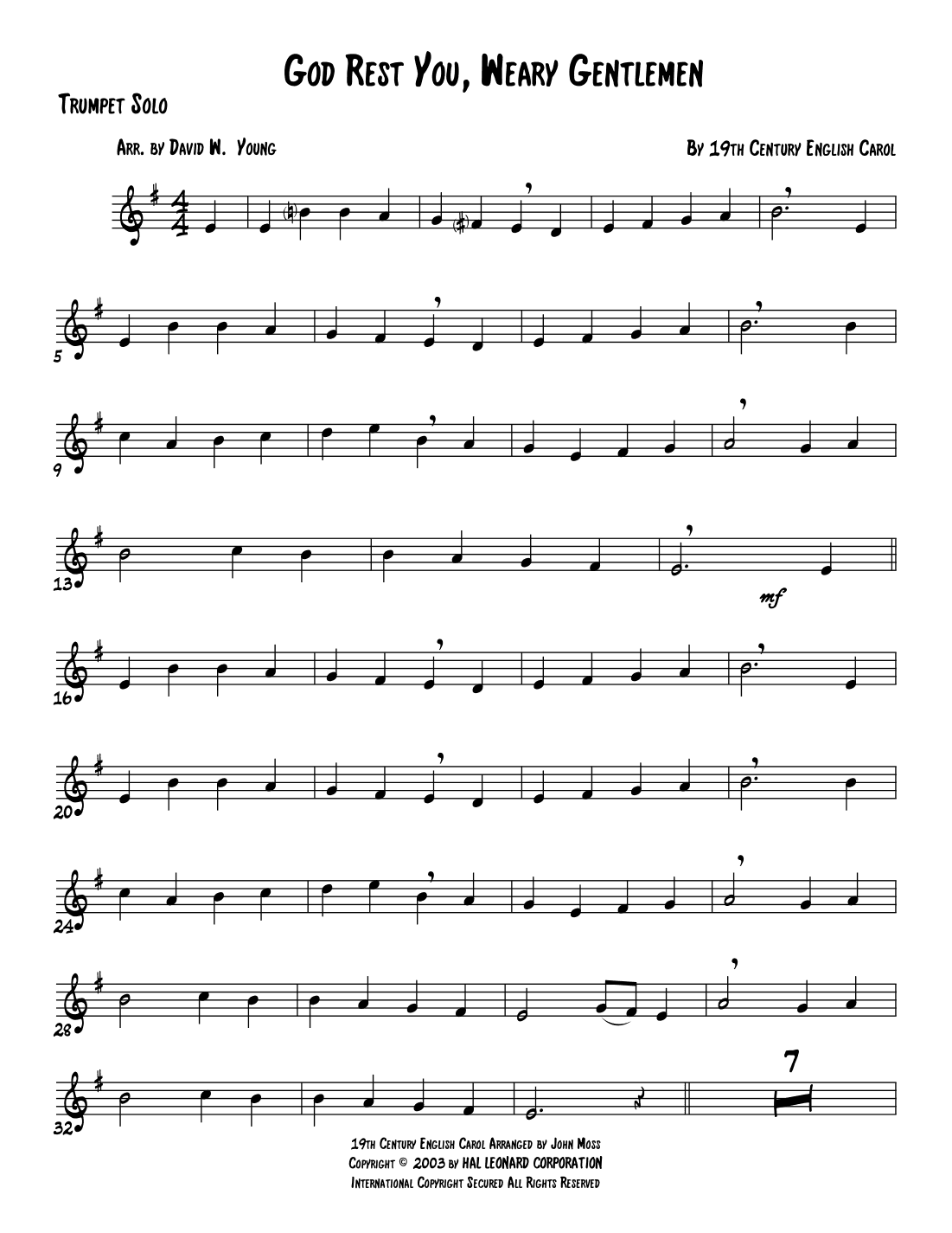 God Rest Ye Merry, Gentlemen (arr. David W. Young)