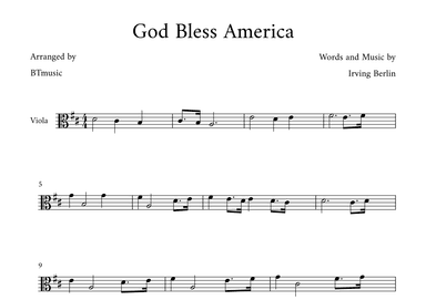 God Bless America ® (arr. BTmusic)