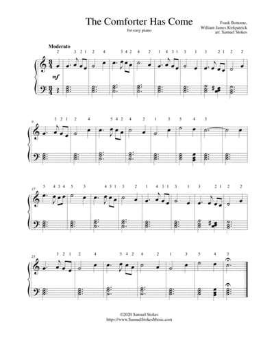 The Comforter Has Come - for easy piano (arr. Samuel Stokes)