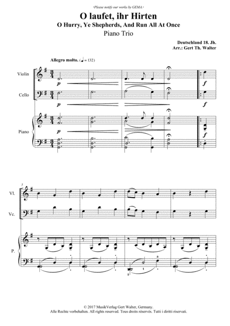 O Hurry, Ye Shepherds, And Run All At Once (arr. Gert Th. Walter)