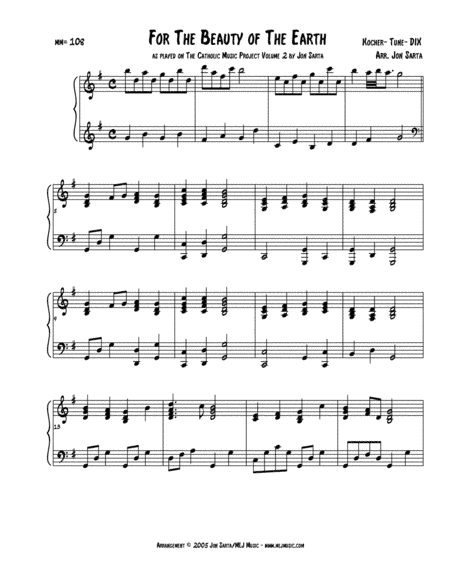 For The Beauty of the Earth (arr. Jon Sarta)
