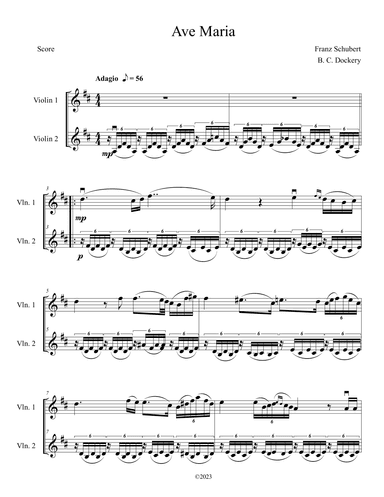 Ave Maria (Violin Duet) (arr. B. C. Dockery)