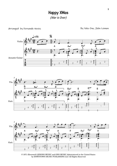Happy Xmas (war Is Over) (arr. FERNANDO LUIZ NEVES)