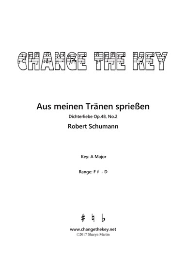 Aus meinen Tranen spriessen - A Major (arr. Change the Key)