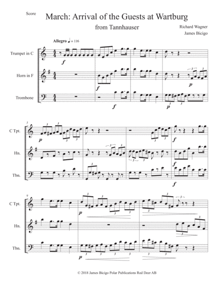 March: The Arrival of Guests at Wartburg from Tannhauser (arr. James Bicigo)