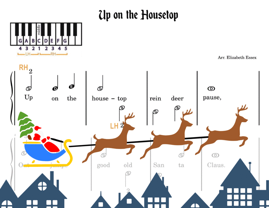 Up on the Housetop - Pre-Staff Alpha Notes (arr. Elizabeth Essex)