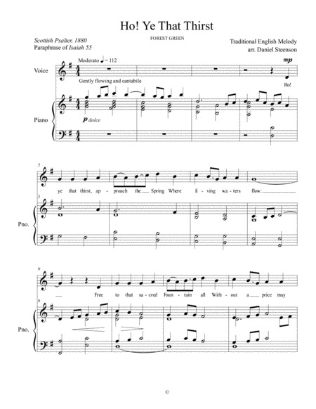 Ho! Ye That Thirst (arr. Daniel Steenson)