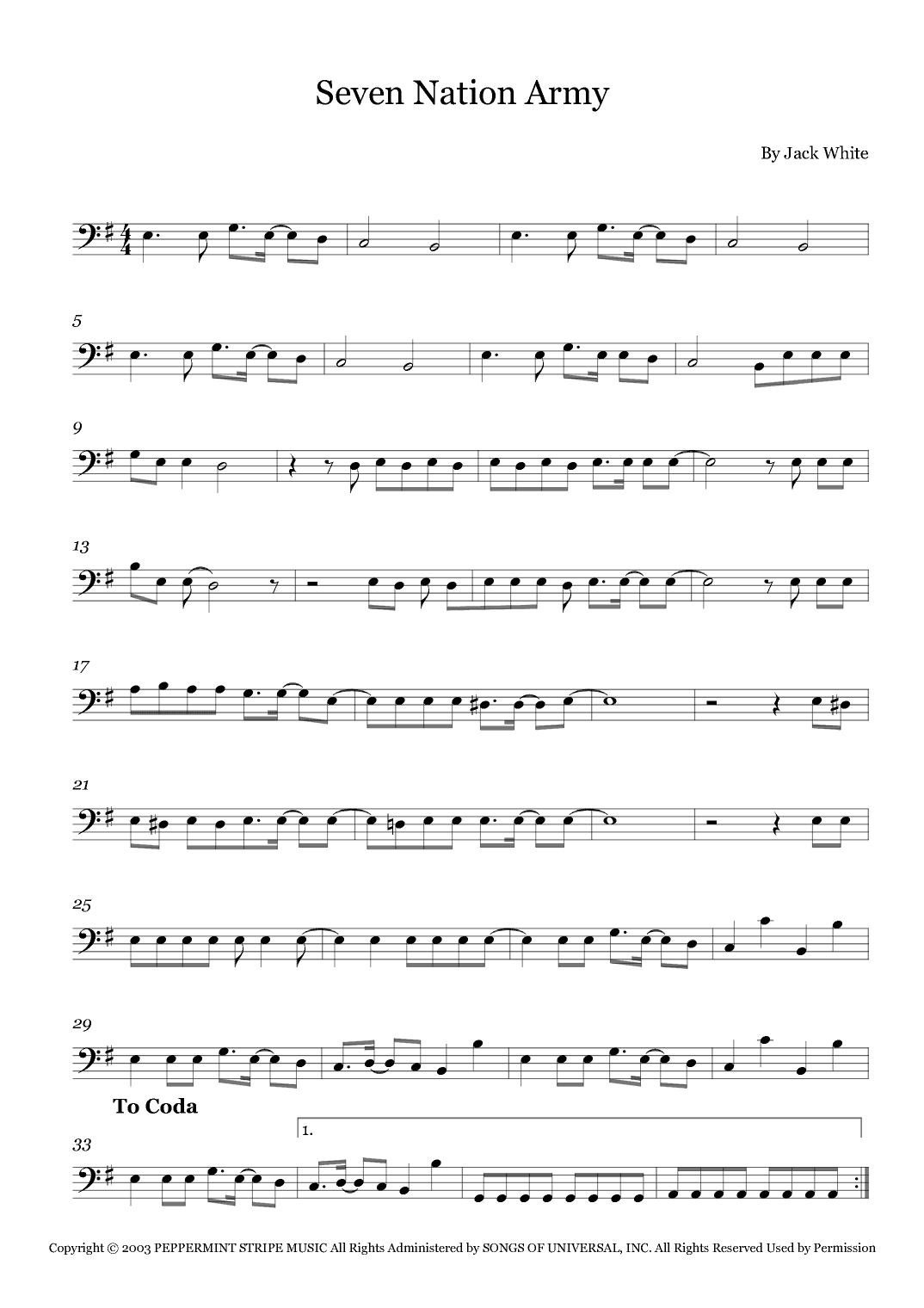 Seven Nation Army (arr. Fernanda Moura)