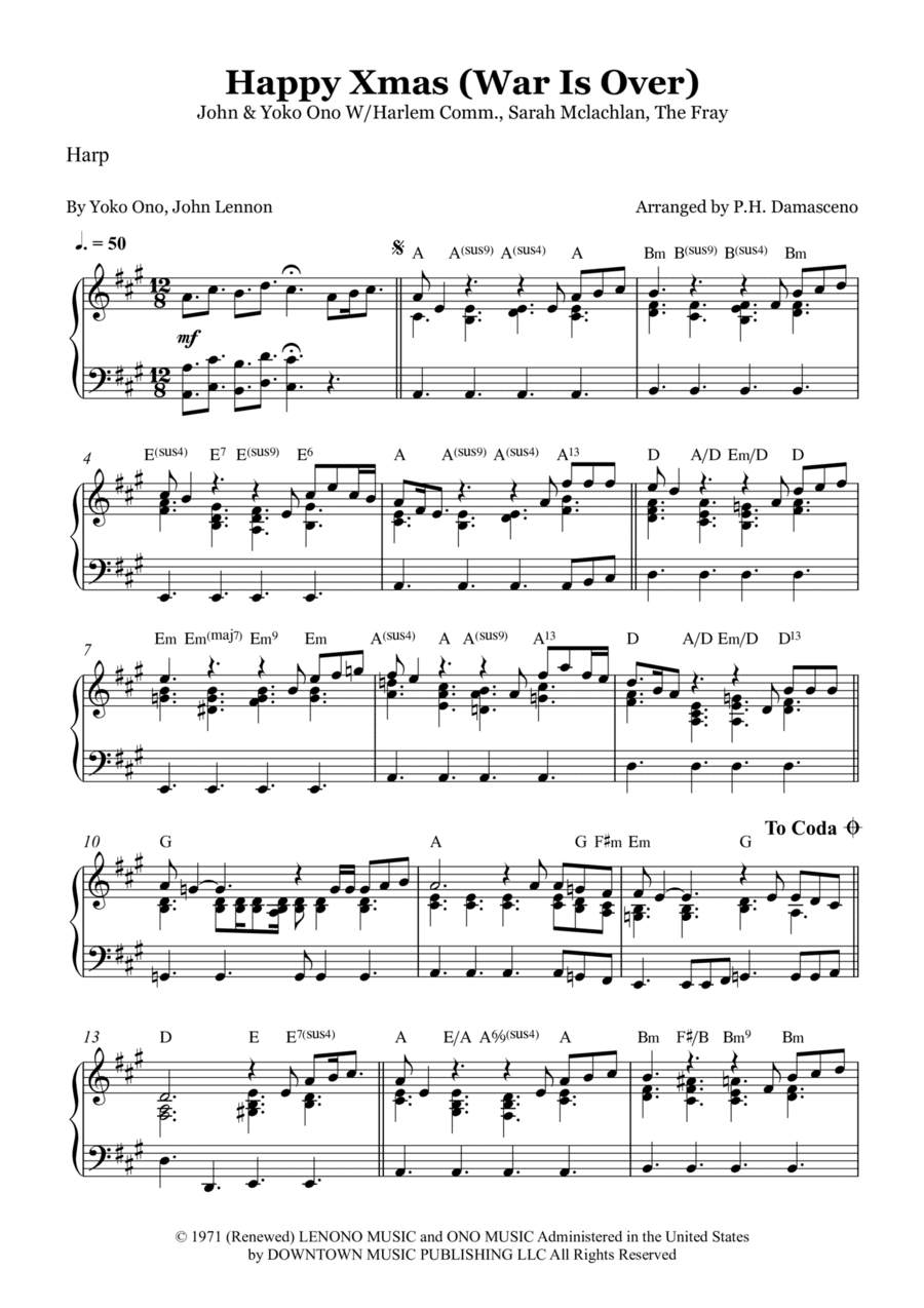 Happy Xmas (war Is Over) (arr. P.H. Damasceno)