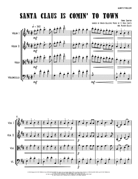 Santa Claus Is Comin' To Town (arr. Alison Gillies)
