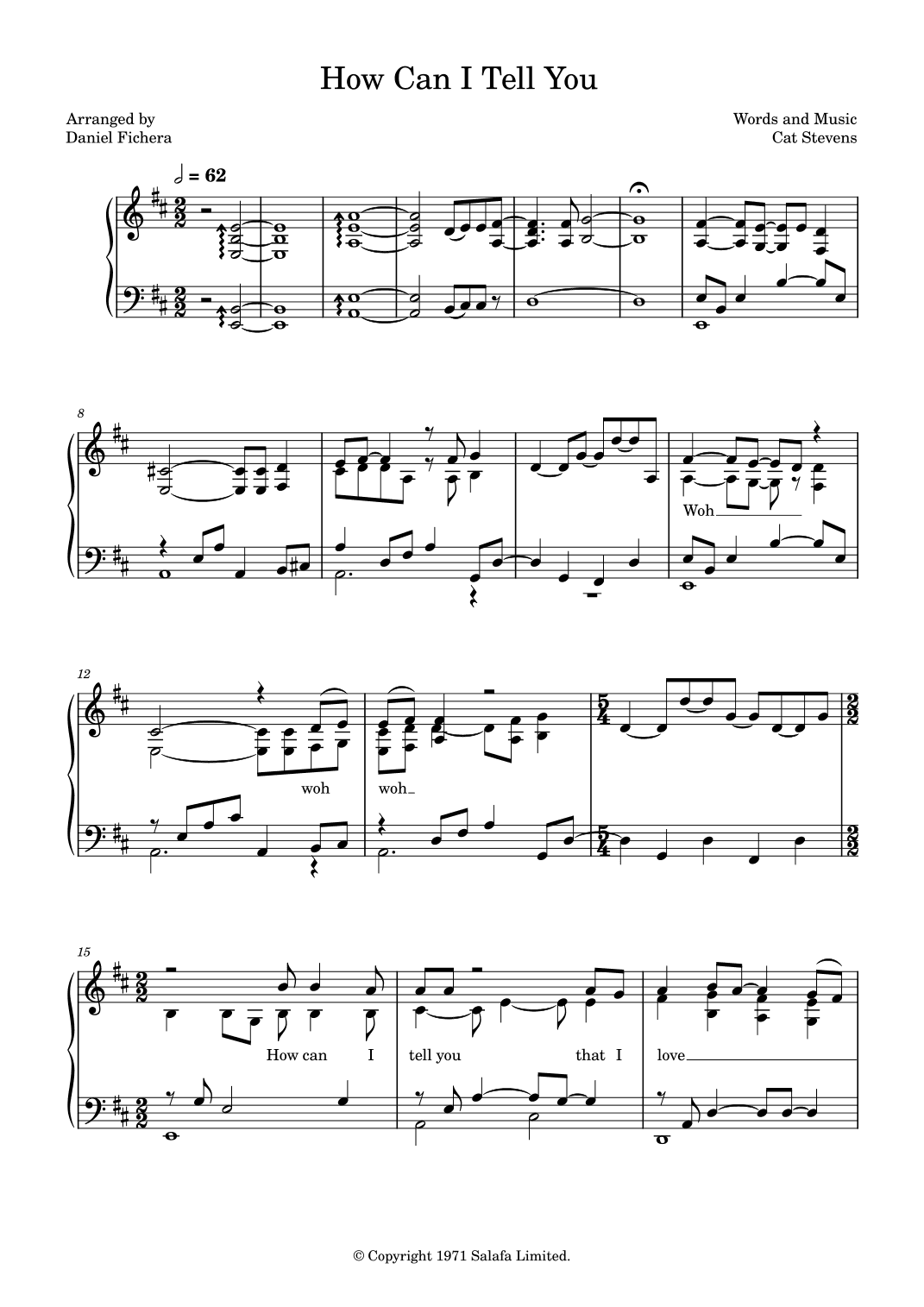 How Can I Tell You (arr. Daniel Fichera)