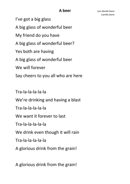 Ein Maß : English - A beer - for octoberfest orchestra with song-text (2min 30sec)