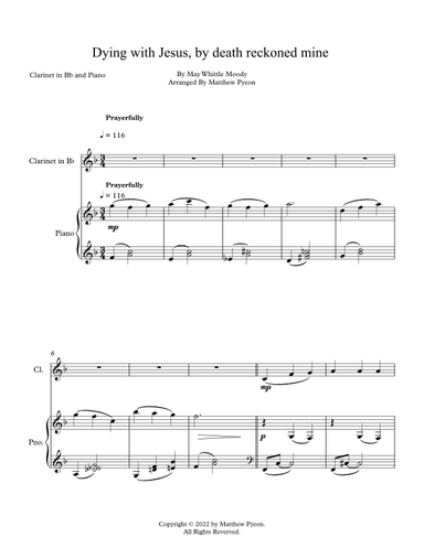 Dying with Jesus, by death reckoned mine (arr. Matthew pyeon)