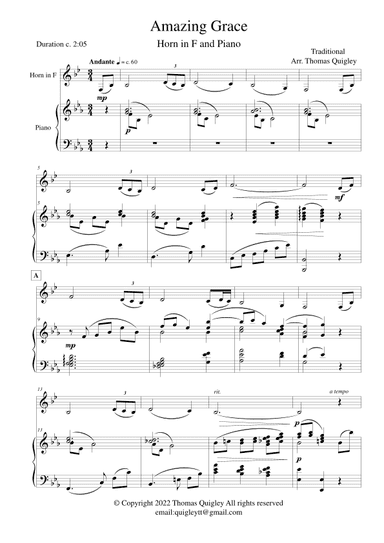 Amazing Grace (arr. Thomas Quigley)