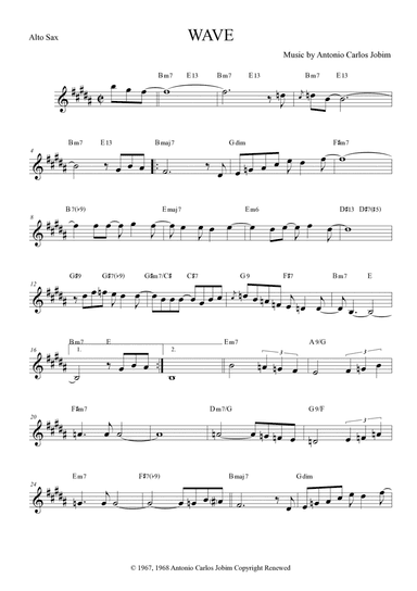 Wave (arr. The Sheet Music Library)