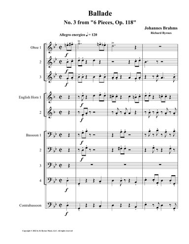 Ballade, Op. 118 (Double Reed Choir) (arr. Richard Byrnes)