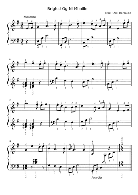 Brigid O'Malley (Bríd Óg Ní Mháille) (arr. Harpoline)