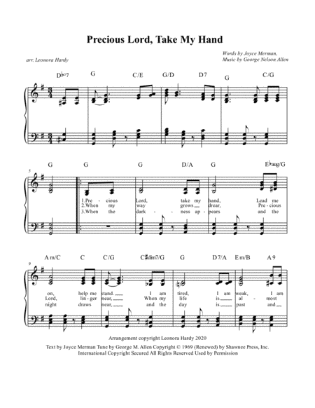 Precious Lord Take My Hand (arr. Leonora Hardy)