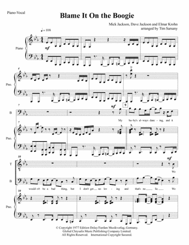 Blame It On The Boogie (arr. Tim Sarsany)