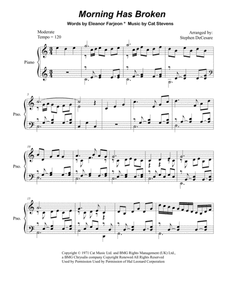 Morning Has Broken (arr. Stephen DeCesare)