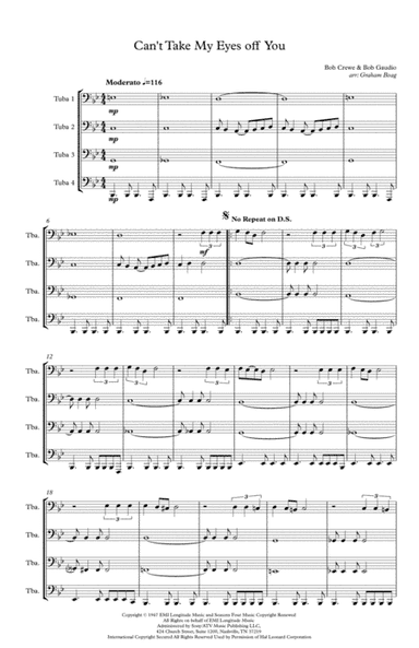 Can't Take My Eyes Off Of You (arr. Graham Boag)