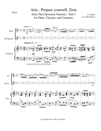 Bach - Aria from The Christmas Oratorio for flute and clarinet duet (arr. John Gibson)