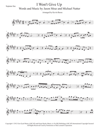I Won't Give Up (arr. Kevin Busse)
