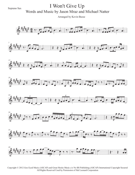 I Won't Give Up (arr. Kevin Busse)
