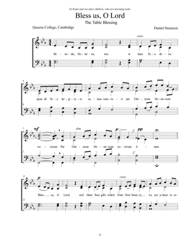 A Choral Table Blessing (Bless us, O Lord)