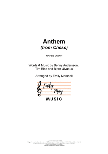 Anthem (from Chess) (arr. Emily Marshall)
