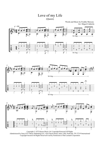 Love Of My Life (arr. Miguel Angel Calderón)