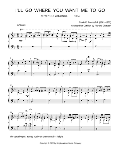 I'll Go Where You Want Me To Go (arr. Richard Giszczak)