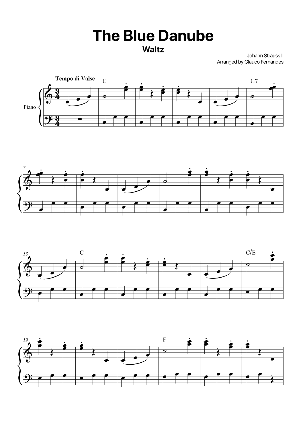 The Blue Danube (arr. Glauco Fernandes)
