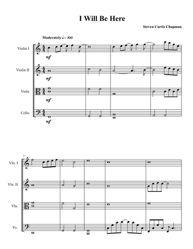 I Will Be Here (arr. Thomas Strauch)